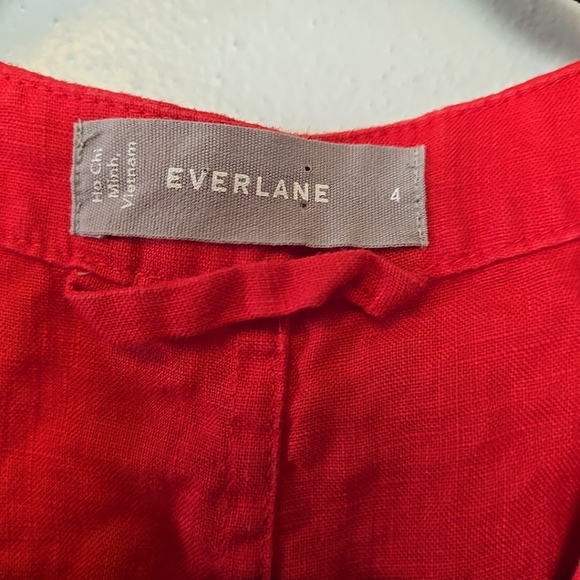 Everlane 100% Linen Coral Short Sleeve Jumpsuit 4 - Picture 7 of 8